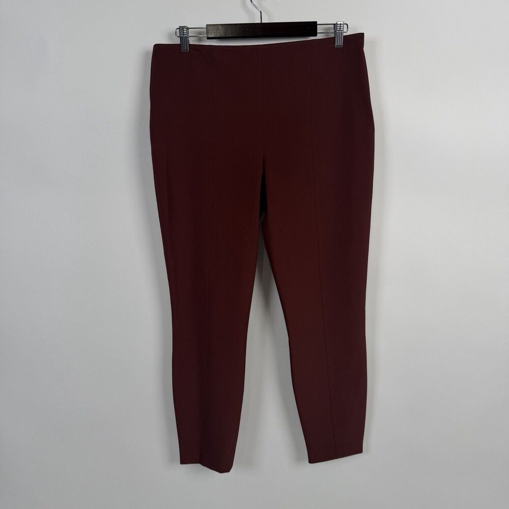 THE ROW Rust Brown Pants 14 Stretch Woven Tapered Leg Front Seam Modern Office - Picture 4 of 15